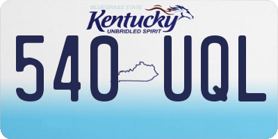 KY license plate 540UQL