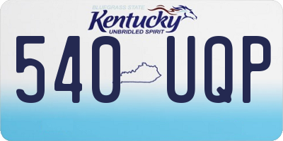 KY license plate 540UQP