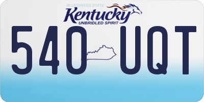 KY license plate 540UQT