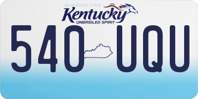KY license plate 540UQU
