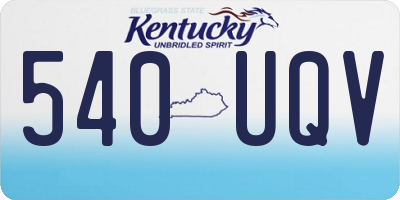 KY license plate 540UQV