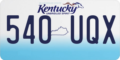 KY license plate 540UQX