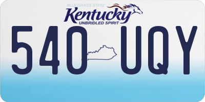 KY license plate 540UQY