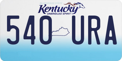 KY license plate 540URA