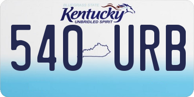 KY license plate 540URB