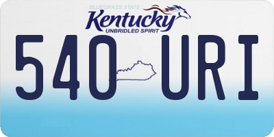 KY license plate 540URI