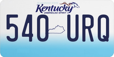 KY license plate 540URQ