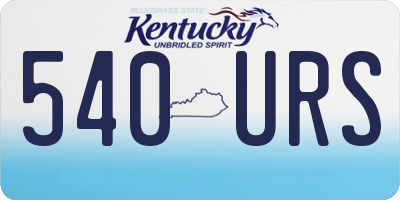 KY license plate 540URS