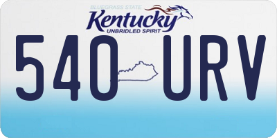 KY license plate 540URV