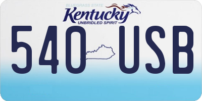KY license plate 540USB