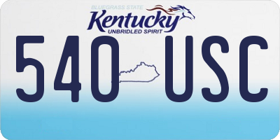 KY license plate 540USC