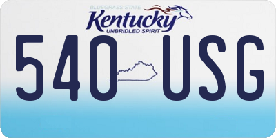 KY license plate 540USG