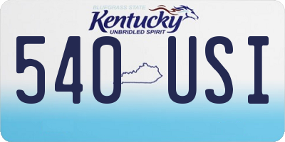 KY license plate 540USI