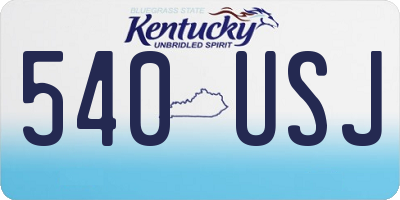 KY license plate 540USJ