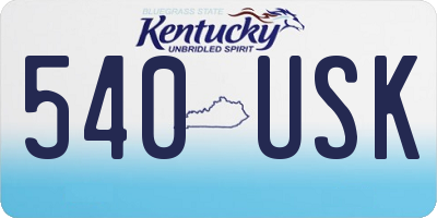 KY license plate 540USK