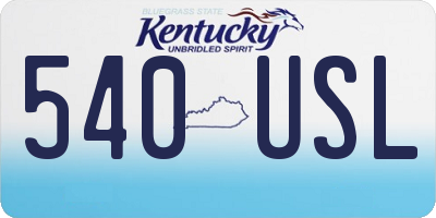 KY license plate 540USL