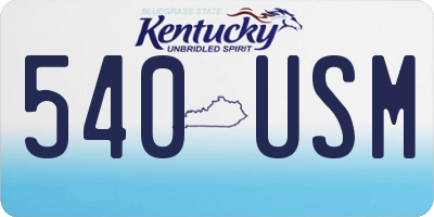 KY license plate 540USM