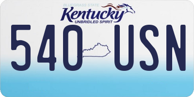 KY license plate 540USN
