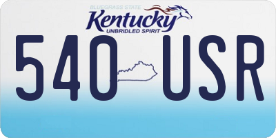 KY license plate 540USR