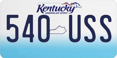 KY license plate 540USS