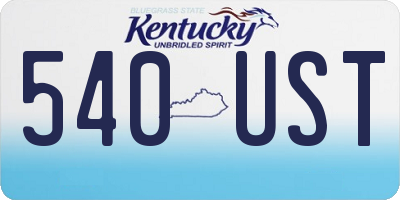 KY license plate 540UST