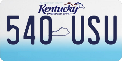 KY license plate 540USU