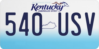 KY license plate 540USV
