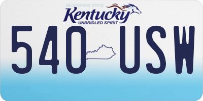 KY license plate 540USW