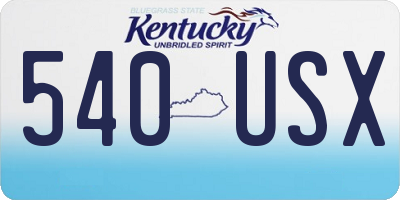 KY license plate 540USX