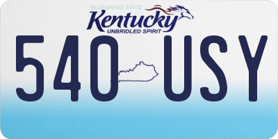 KY license plate 540USY