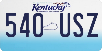 KY license plate 540USZ