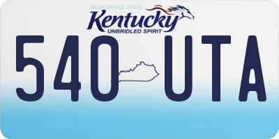KY license plate 540UTA