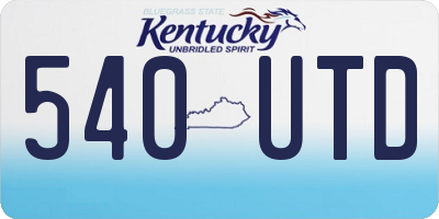 KY license plate 540UTD