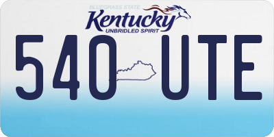 KY license plate 540UTE