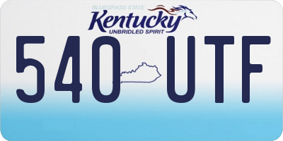 KY license plate 540UTF