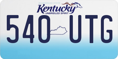 KY license plate 540UTG