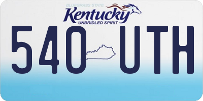 KY license plate 540UTH