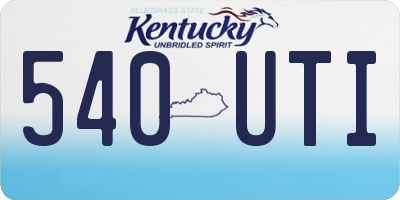 KY license plate 540UTI