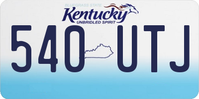 KY license plate 540UTJ