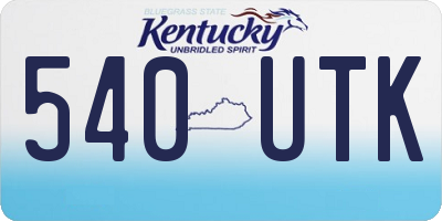 KY license plate 540UTK