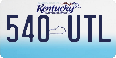 KY license plate 540UTL