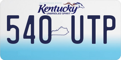 KY license plate 540UTP