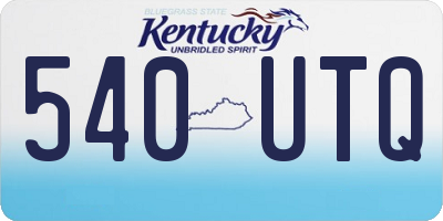 KY license plate 540UTQ