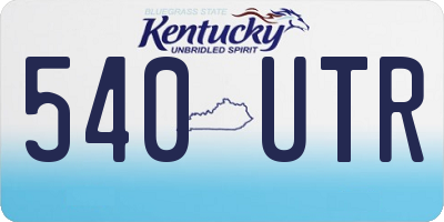 KY license plate 540UTR