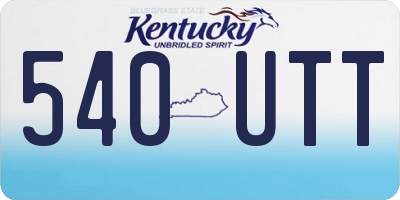 KY license plate 540UTT