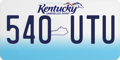 KY license plate 540UTU