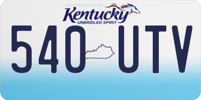 KY license plate 540UTV