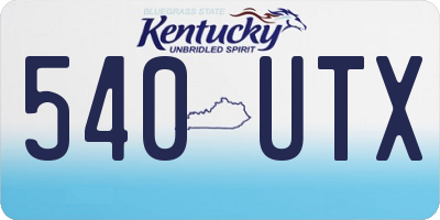 KY license plate 540UTX