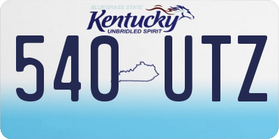 KY license plate 540UTZ