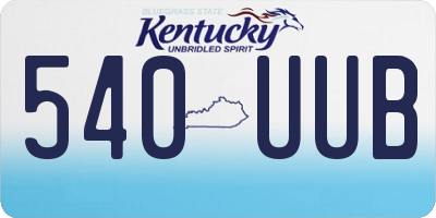 KY license plate 540UUB